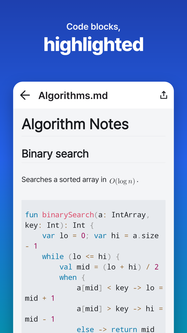 Code highlight