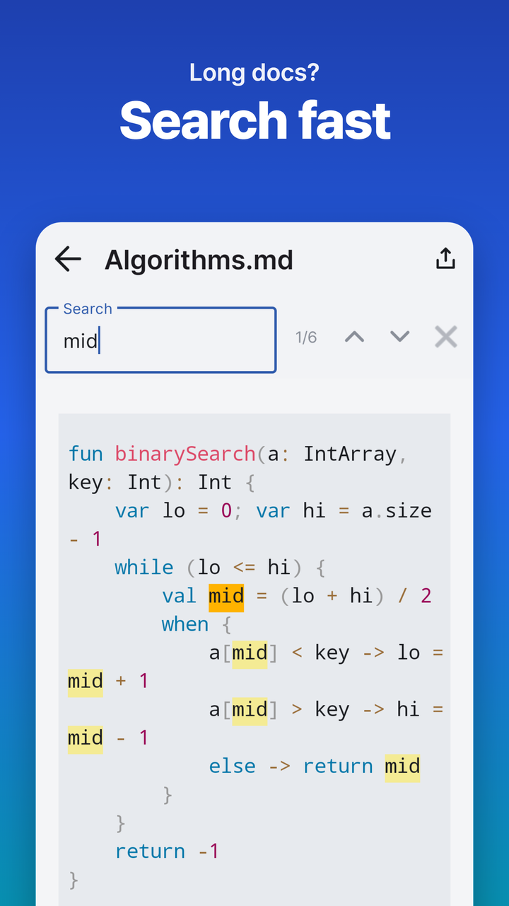 In-document search
