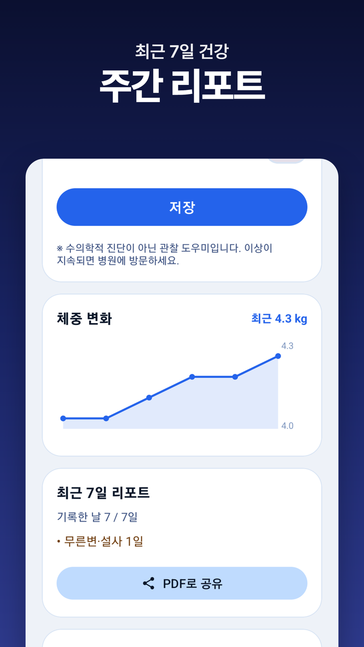 체중·주간 건강 리포트