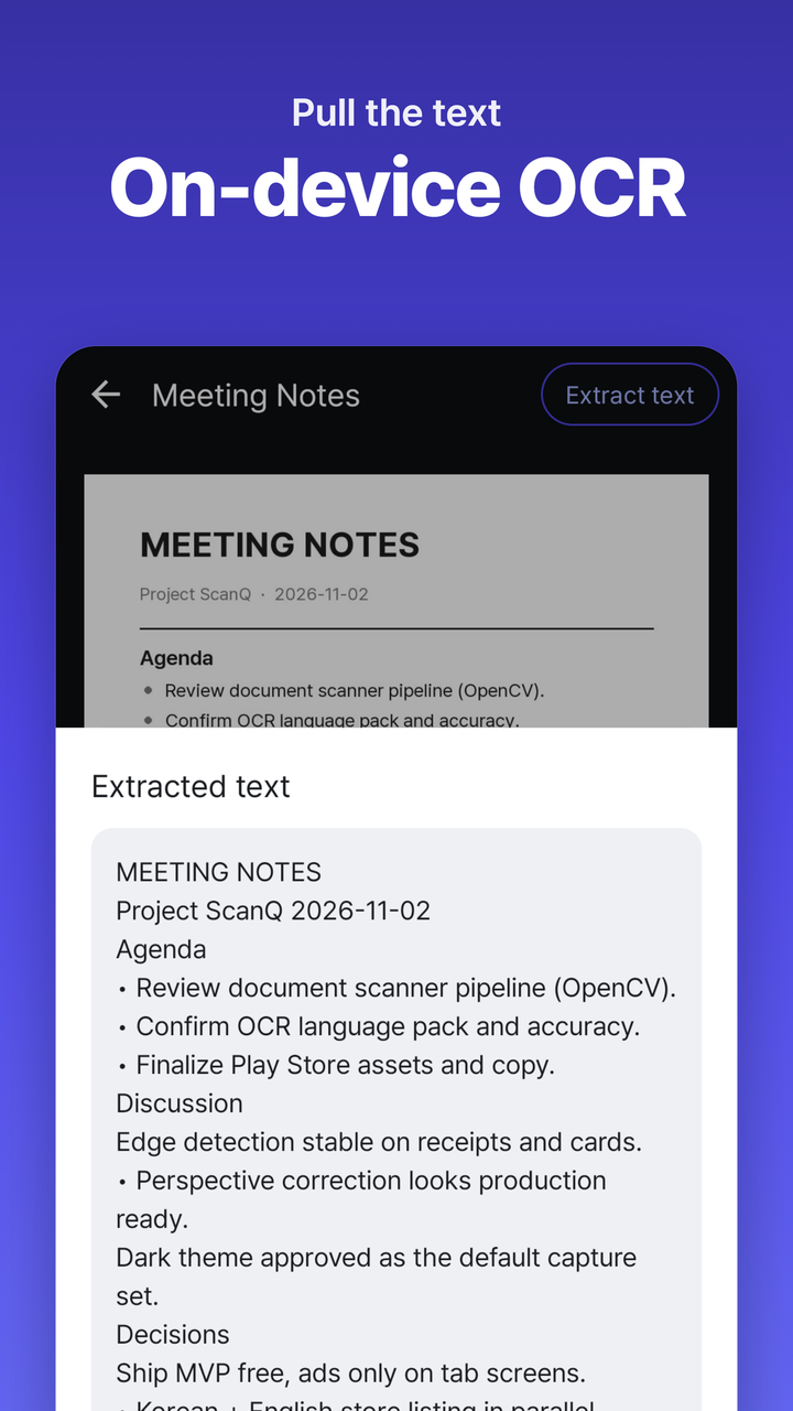 OCR text extraction